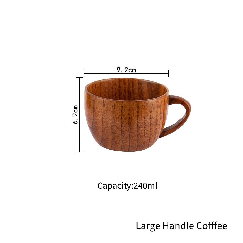 Jujube Wooden Handmade Water Coffee Mug Cup Tea Beer Juice Milk Mugs Drink Cups With Handle Coffee Beer Mug Retro Gift