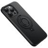 For iPhone 13 Pro Case Compatible with MagSafe Kickstand Carbon Fiber Texture PC+TPU Back Cover with Silicone Ring