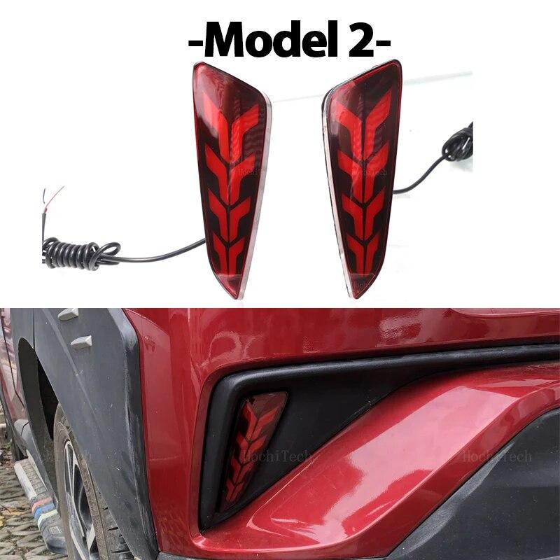 Car LED DRL Reflector Lamp Rear Fog Rear Bumper Brake Light For Toyota C-HR CHR 2016-