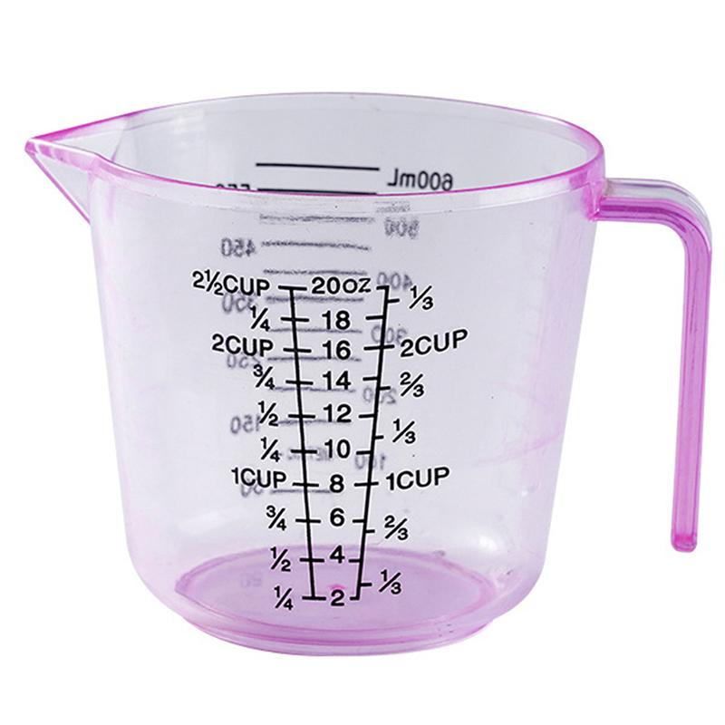 1 Unidad Vaso Medidor de Plástico Multiusos de 150/300/600 ml Resistencia al Calor Con Escala Vaso Medidor Suministros de Cocina