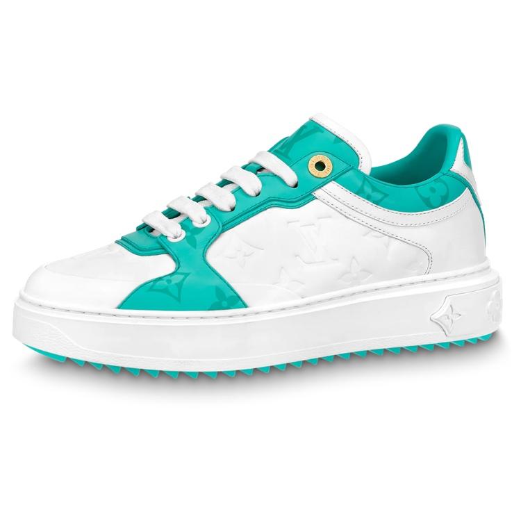 (WMNS) LOUIS VUITTON Time Out Sneakers 'White and Teal Monogram' Women's 1AB349