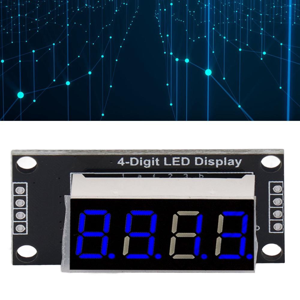 0.36 Inch Digital Tube Display Module TM1637 Drive Chip with Pin Header LED Segment Display 4 Digit 7 Segment Blue