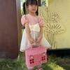 With Handle Rattan Picnic Basket House Shaped Clutter Organizer Desktop Organizer  Picnic Supplies