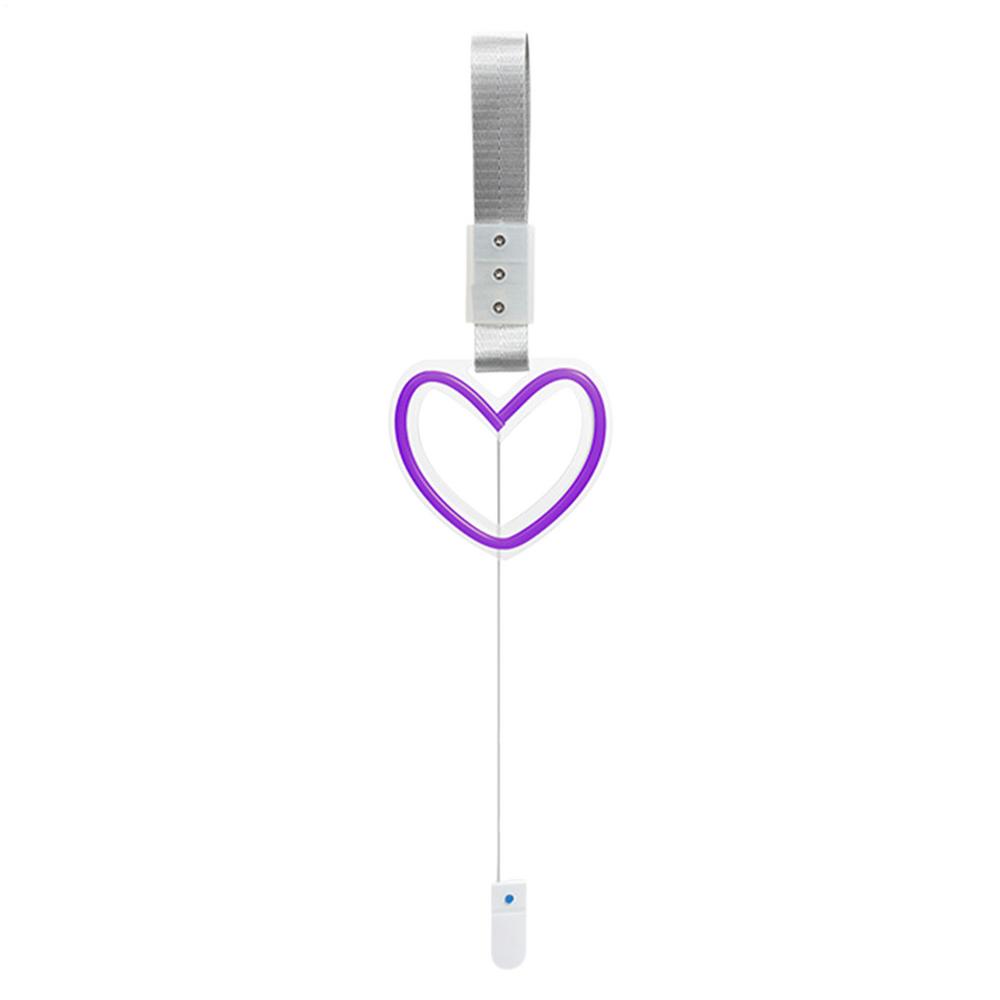 LED Ambient Lighting Car Heart Shaped LED Automotive Decoration Heart-Shaped Car Handle Straps for SUV RV Sedan Truck Auto