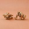 Antique Bronze Cute Mammoth Miniature Figurines Desk Ornament Decorations Accessories Copper Animal Sculpture Home Decor Crafts