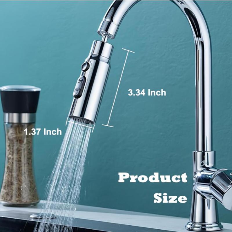 Wasserhahnaufsatz für Küchenspüle, Adapter für Wasserhahn, Küchenzubehör, Wasserhahnbelüfter, Ersatz-Verlängerungssprüher, 3 Funktionen
