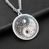 Yin Yang Tai Chi Round Pendant Necklace Men's Titanium Steel Necklace Accessories