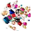 Mixed 50 Rhinestones Single Claw Glass Hand Sewing Drill Claw Drill DIY Wedding Decoration Clothing Crystal Buckle Rhinestone Sew on Beads