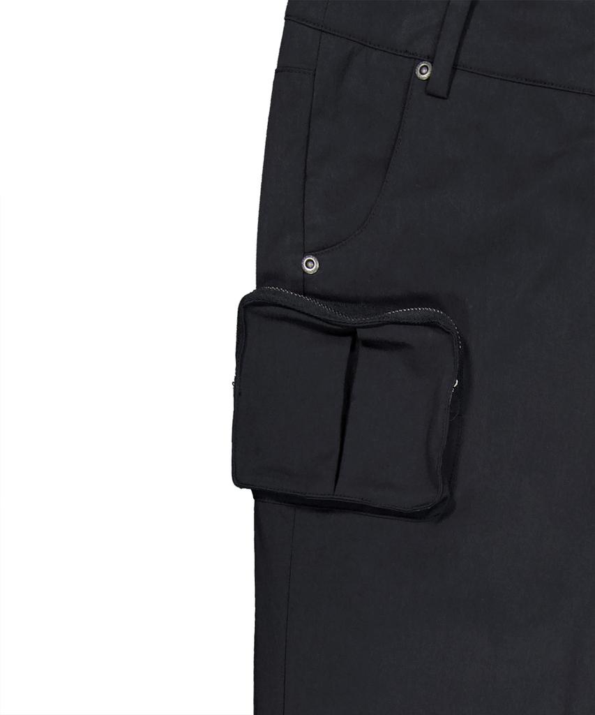 ROCKCAKE Shirring Pocket Flare Pants - Black