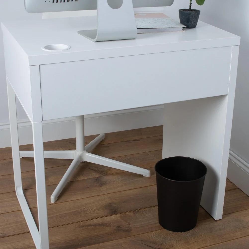 Compact Iron Bathroom Trash Can Lightweight Round Waste Basket Home Office Indoor Use Oil-Stained Bronze 5L Capacity