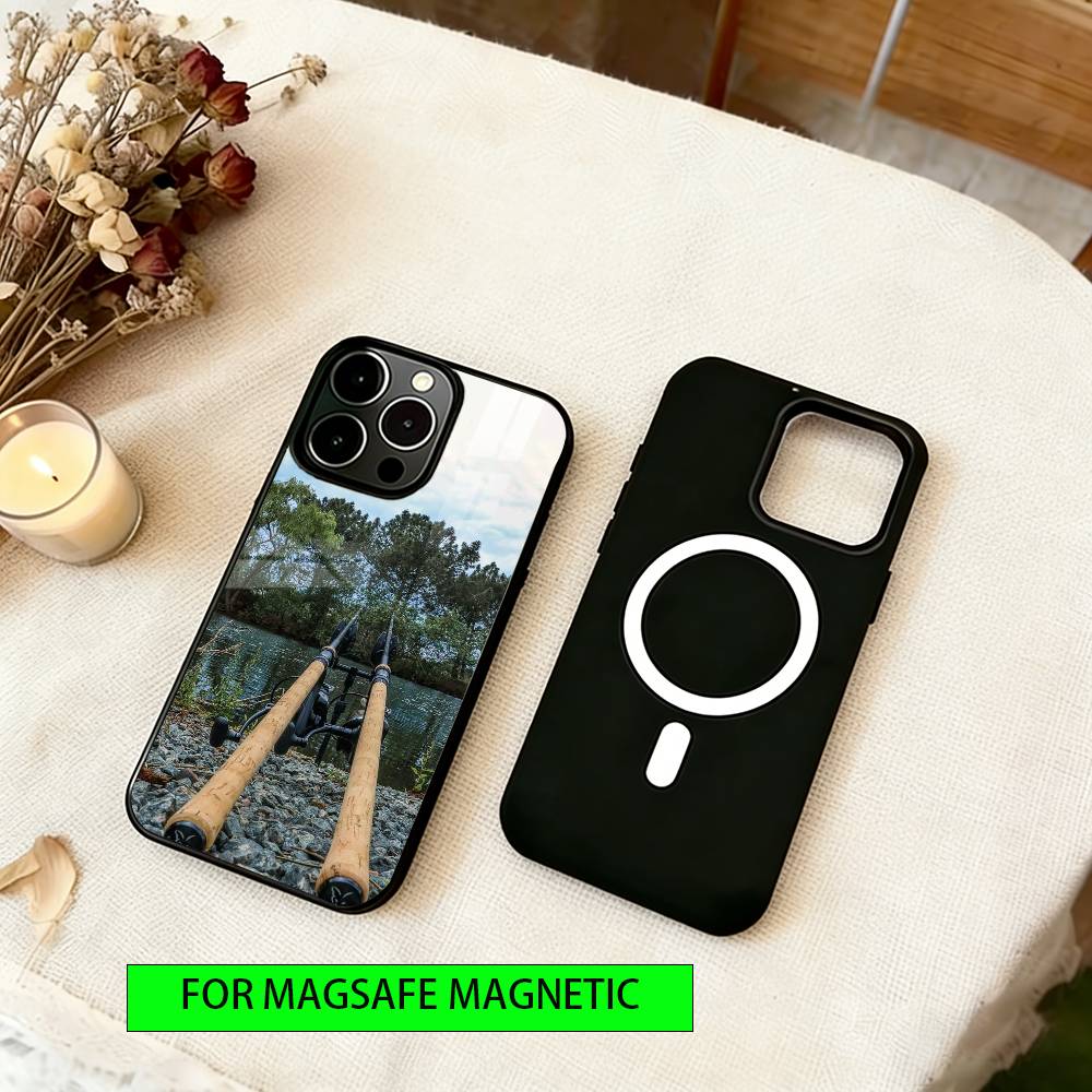 Fishing Rod Phone Case For iPhone17,16,15,14,13,12,11 Plus,Pro Magnetic For Magsafe Wireless Charging