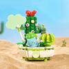 Keeppley  Building Block Pikachu Charmander Squirtle Model Toy HomeDecoration Plant Potted Flower Brick  Toy Child Gift