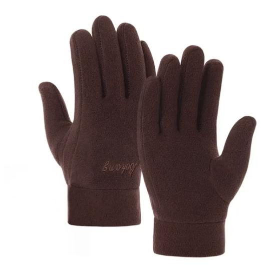 1 Pair Winter Polar Fleece Gloves Men Women Warm Outdoor Cycling Driving Gloves Windproof Non-Slip Soft Thickened Gloves