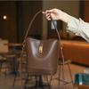 High End Fashion Handbag Bag for Women New Retro Simple Lock Bucket Bag Niche Crossbody Shoulder Bag