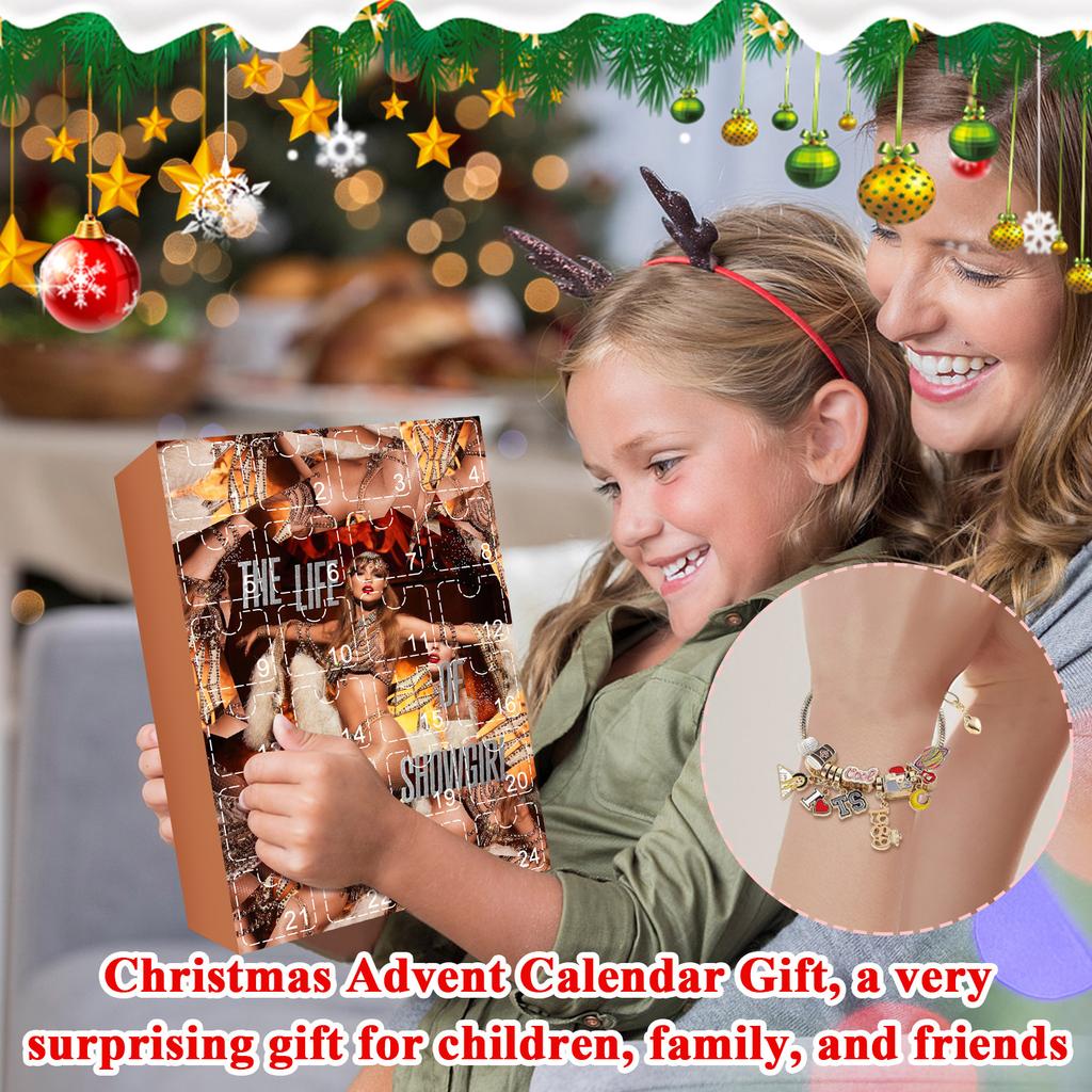 3D  Countdown Calendar Gift, DIY Bracelet Making Kitforkids And Adults, 24-Day Christmas Countdown Calendar Jewelry Gift