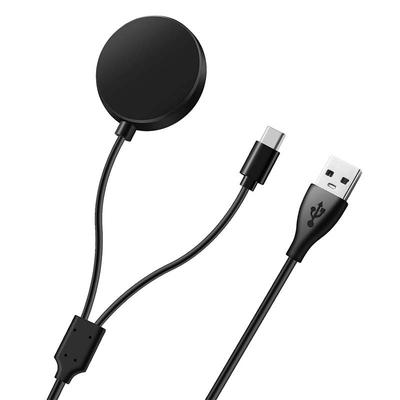 2 In 1 Wireless Charger for Samsung Galaxy Watch Ultra/7/6/5/4/Fe/3 Active 2 Replacement USB A To USB C Fast Charging Cable