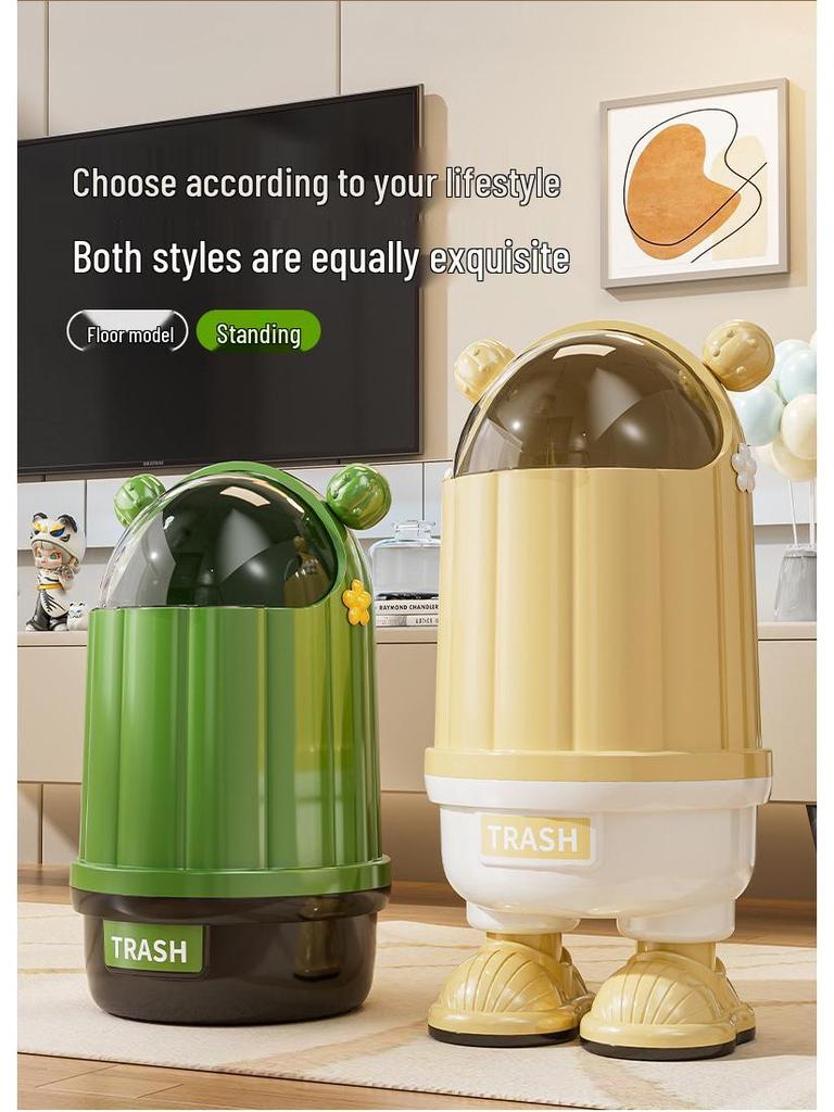 High-Capacity Sliding Lid Trash Bin for Home