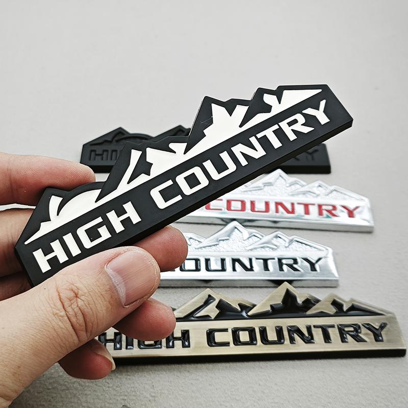 HIGH COUNTRY 3D Zinc Alloy Car Sticker Badge Suitable For Chevrolet Jeep Dodge Ford Modified Snow Mountain Metal Car Logo