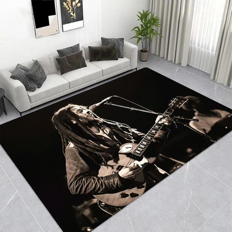 Reggae Musician Live Concert Print Area Rug, Non-Slip Music Themed Floor Mat 40x60cm( 15x23in )