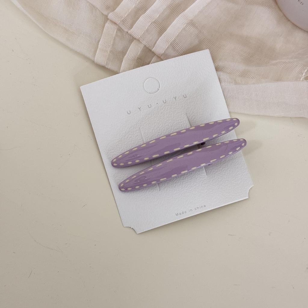 Cream Color Polka Dot Hairpin Side Clip Female Side Bang Premium Duckbill Hairpin  New Hair Accessories Sweet for Women Girl