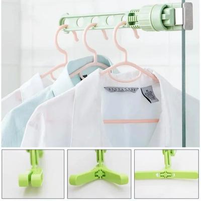 Folding Wall Mount Clothes Hanger Wall Mounted 5-Hole Hanger Punch-Free Bathroom Space Saving Clothes Hangers 5-Hole Drying Rack