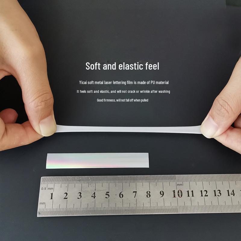 Silver PU Soft Metallic Fantasy Color Laser Heat Transfer Lettering Film