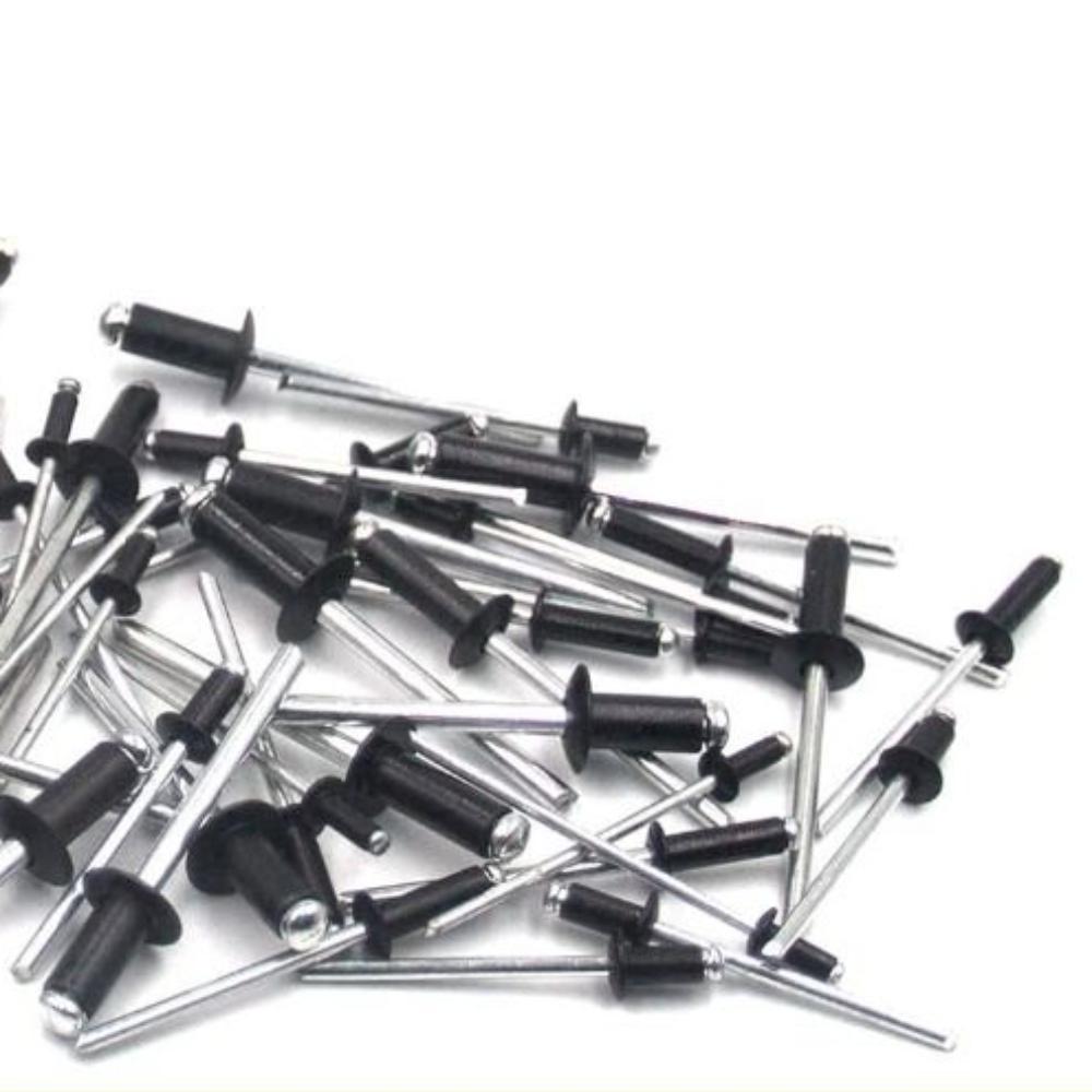 500Pcs/Set 304 Stainless Steel Mushroom Head Rivets Kit 14 Sizes Black Blind Rivets Round Head Durable Pop Rivets Black