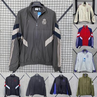 Unisex Long Windbreaker Jacket With Embroidery Sport Training Coat Running Basketball Football Outdoor Use