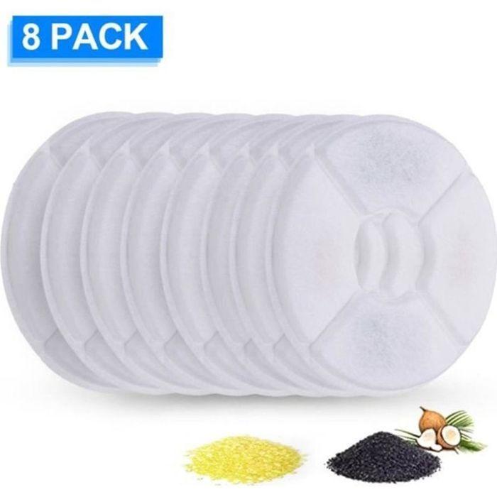 Filtre de fontaine pour chat - 8 Pcs - Charbon actif - Résine - Coton - Compatible avec plusieurs marques