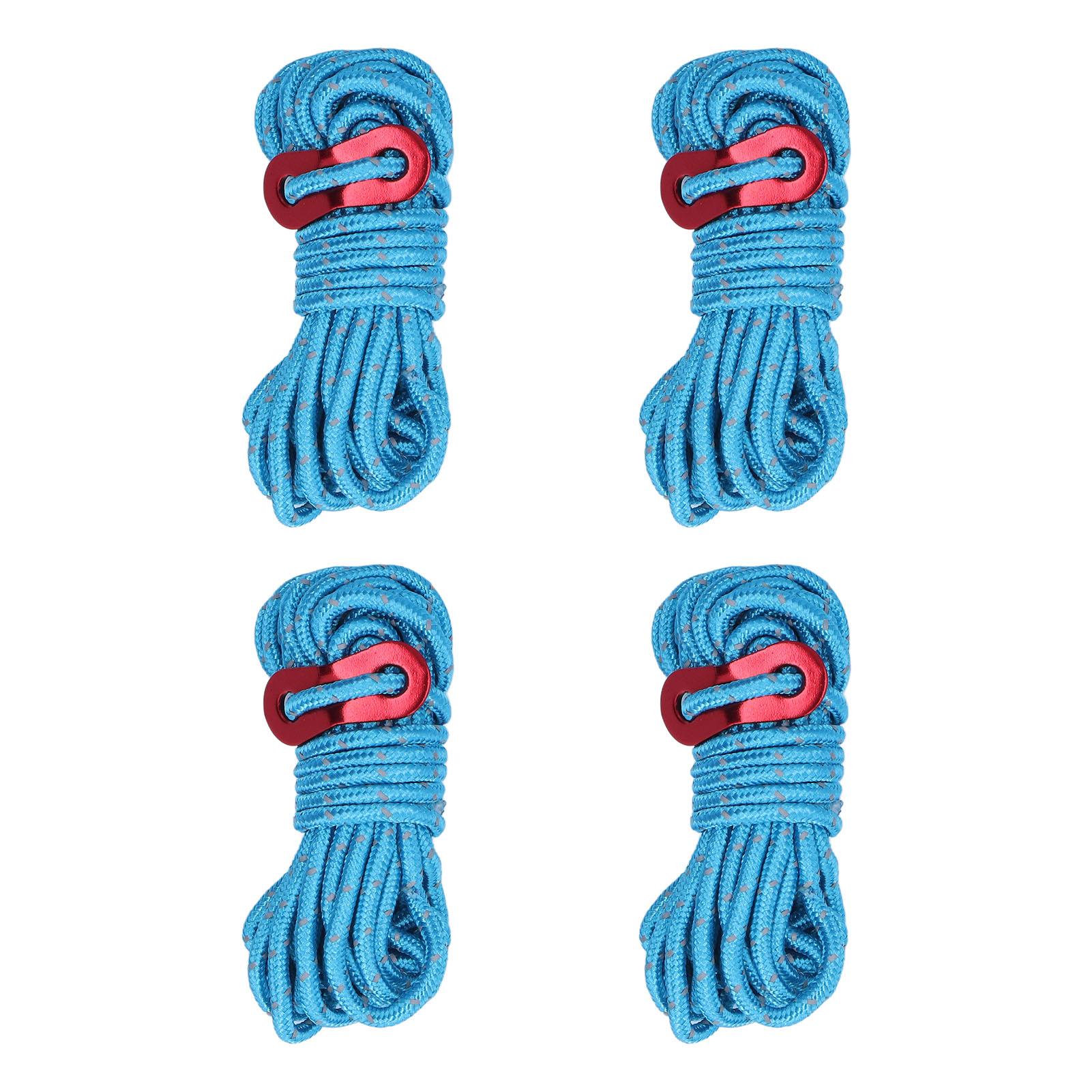 

4Pcs 4mm Reflective Tent Rope High Strength Lightweight Camping Cord for Outdoor Camping Hammocks синій