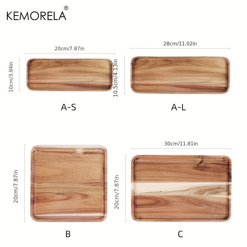 1PCS Acacia Wood Coffee Tray Food CupTrays Decorative Wood Tray Dessert Candy Bamboo Tray Gongfu Tea Tray