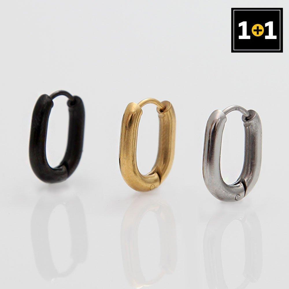 [1+1] Fashion Piercing Surgical Simple Oval Ring 3 types, choose 1, sell one side