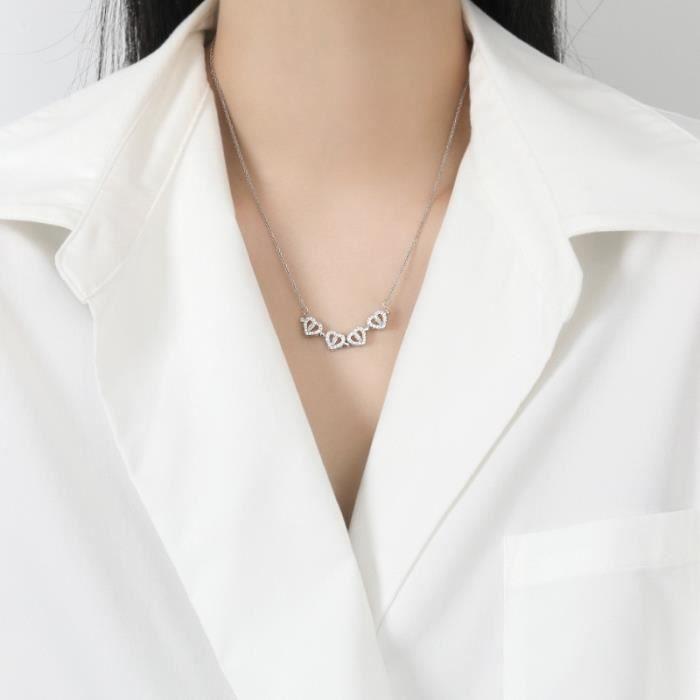 Doré - 45cm - Collier De Luxe En Forme De Trèfle À Quatre Feuilles Pour Femmes, Pendentif En Cristal Plaqué O