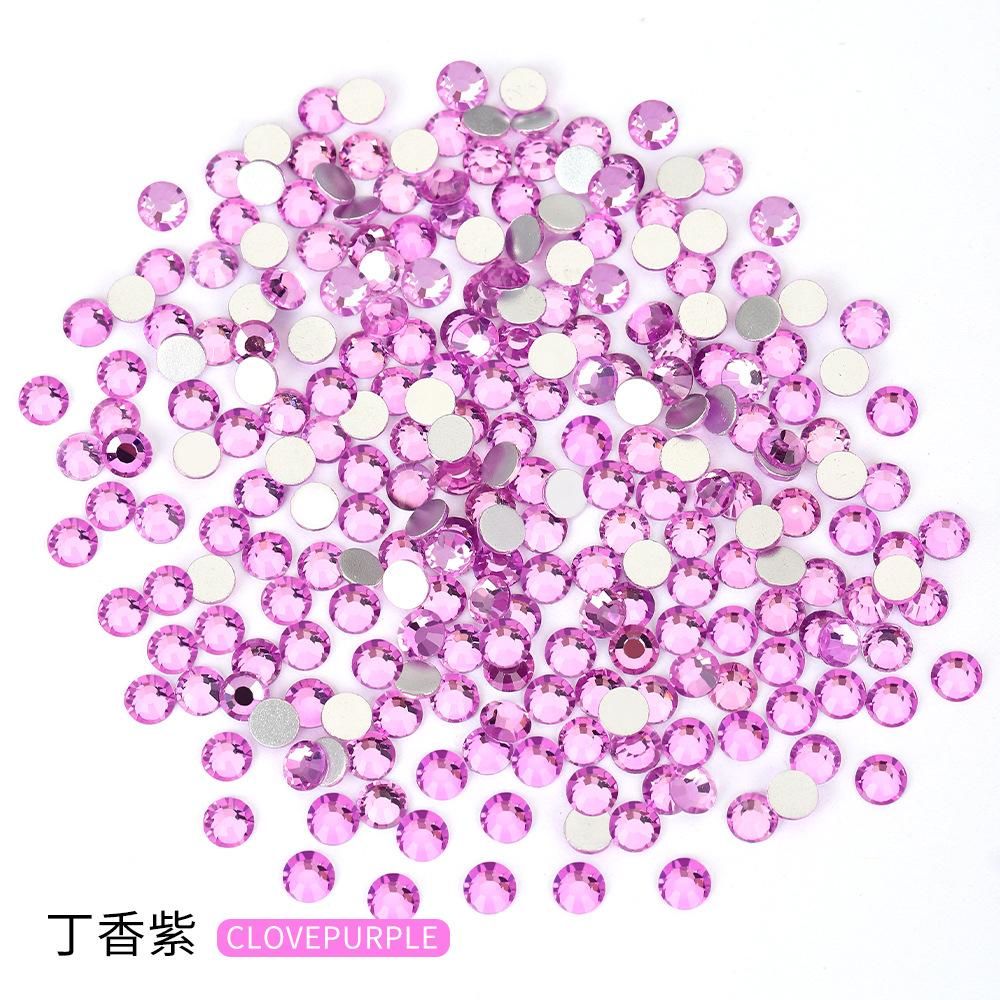 New Color Velvet Purple Electroplated Manicure Flat Bottom Rhinestone, Crystal Glass Drill Diy Manicure Nail Decorative Accessories