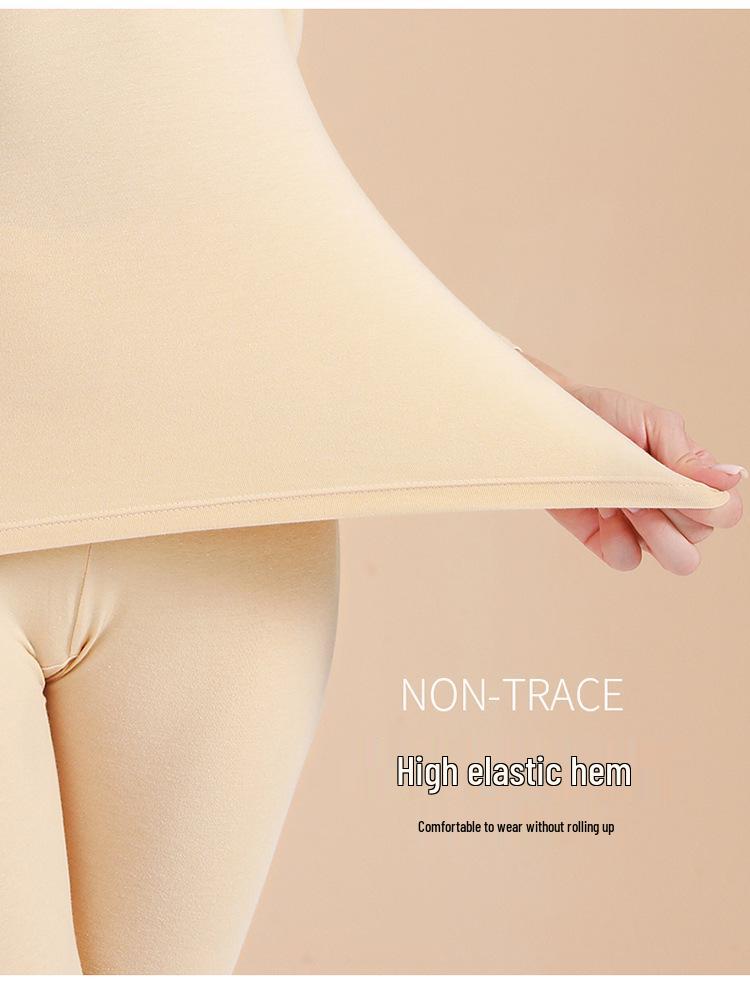 Unisex Slim Fit Cotton Round Neck Warm Underwear Set - Plus Size, Autumn/Winter