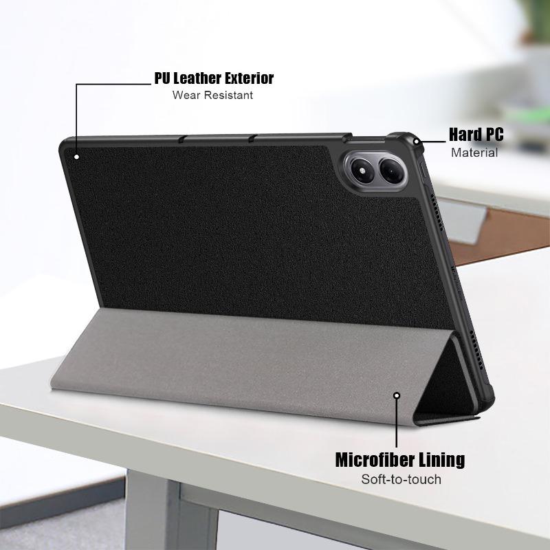 Case For Xiaomi Redmi Pad 2 Pro 12.1 Inch 2025 Leather Triple Fold Magnetic Cover Funda For POCO Pad M1 12.1" With Auto Sleep