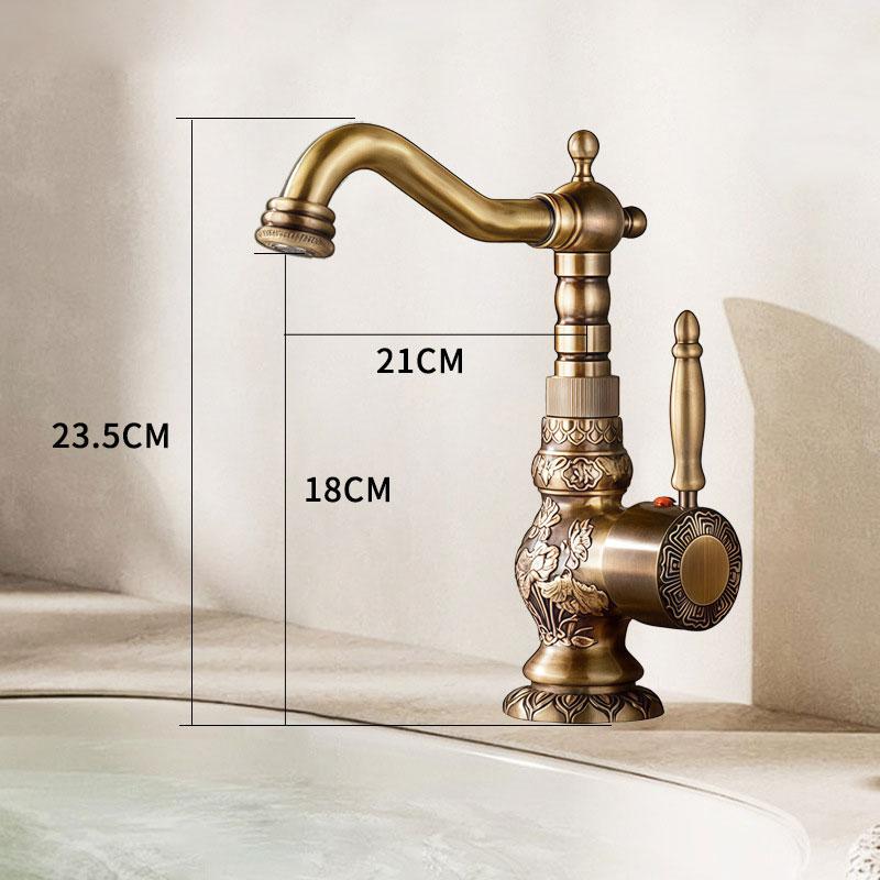 faucet  Antique all copper carved kitchen sink faucet, basin hot and cold faucet  bathroom accessories kitchen bathroom faucets