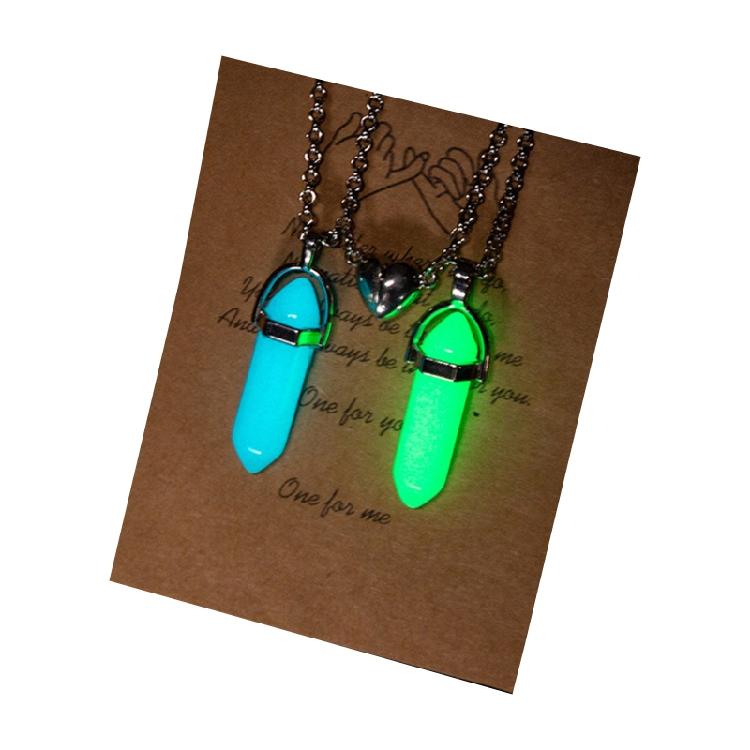 2x Collier Pendentif Hexagonal Collier Pendentif Cristal Lumineux Bijoux en Pierre