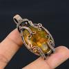 Baltic Amber Pendant, 999 Copper Wire Wrapped Gemstone Jewelry, Handmade Pendant For Mother Day