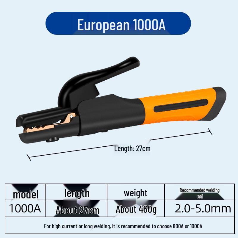 Durable 800A Copper Welding Pliers & Non-Scalding 500A Industrial Welding Holder - European Style