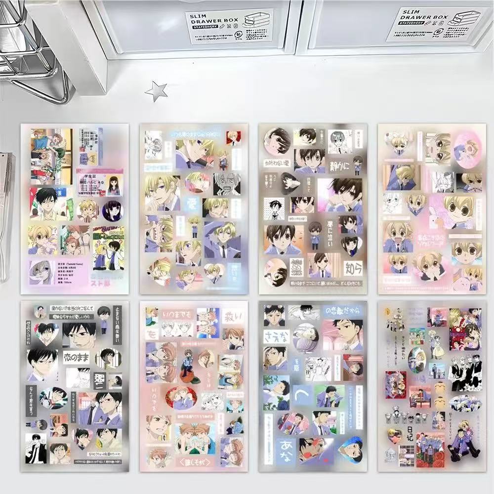 8pc Stickers Ouran High School Collage Two-dimensional Animation Character Sticker Book Cute Creative Decoration Notebook Gift