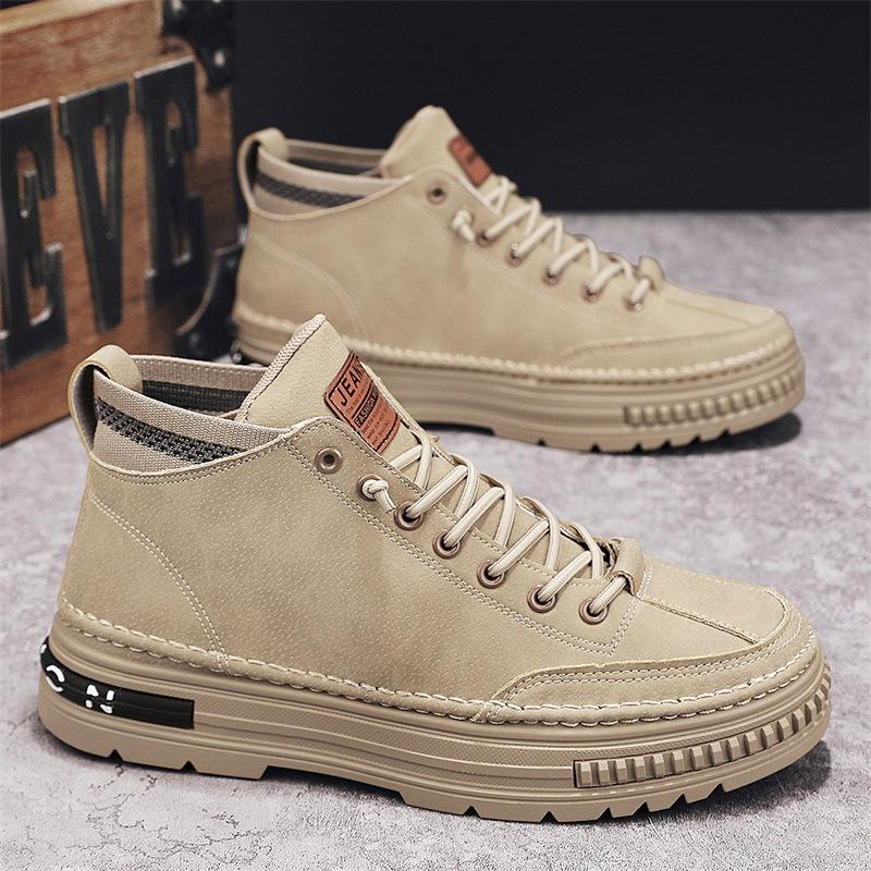 

2024 new men s shoes winter Martin boots men s summer British style casual high-top board shoes trendy mid-help tooling boots 44 хакі