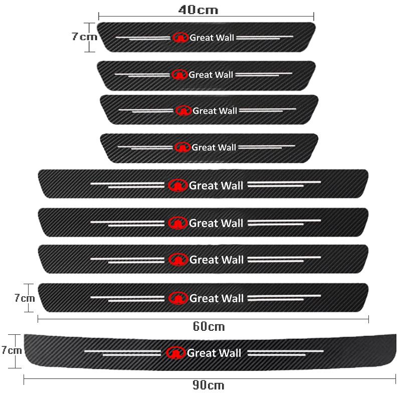 Car Door Sill Decals Stickers Cover For Great Wall Haval GWM UTE Tank Poer Voleex C10 C30 C50 Steed Wingle 5 7 POWER Pao