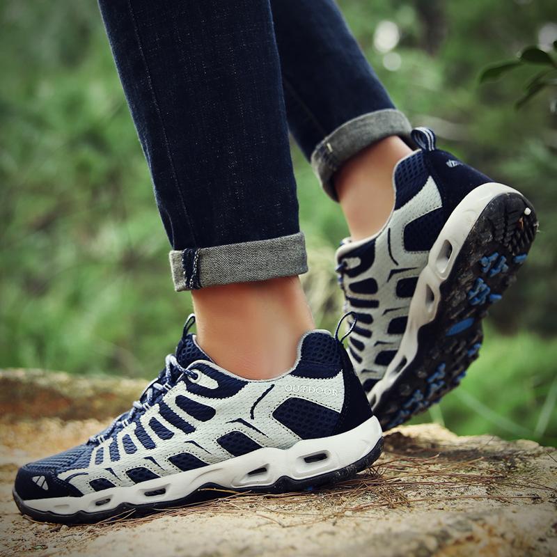Men's Casual Shoes Male Summer Shoes Mesh Breathable Men's Outdoor Sneakers Rubber Sole Men's Hiking Shoes