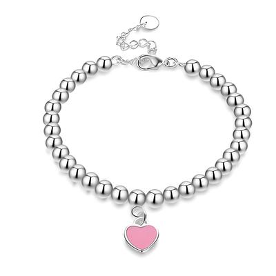 Double Color Heart Pendant Necklace For Women Girls Elegant  Heart Shaped Pendant Bracelet Jewelry Accessories Gifts