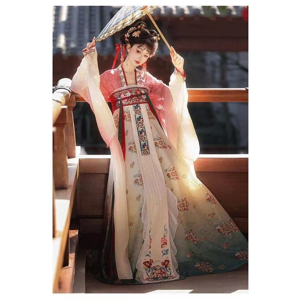 Women's Tang Dynasty Hanfu Set, Exquisite Embroidery Ruqun Skirt & Cardigan, Elegant Fairy Tale Daily Outfit