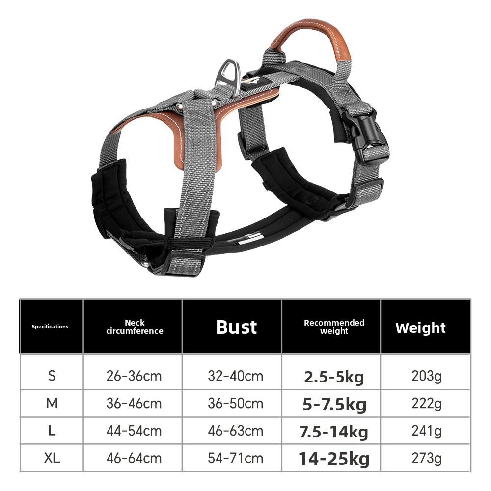 

Pet Harness With Reinforced Leather Back Support No Resist Durable For Active Dogs S