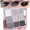 Black Smoky Eyeshadow Palette Long Lasting Waterproof Makeup with Matte Shimmer Finishes, Black White Grey Shades for Day To Night Looks