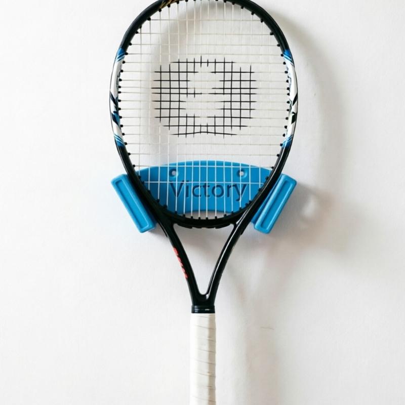 Wall Mounted Tennis And Pickleball Rack Holder With Secure Clip For Space Saving Storage 4 Color Available