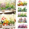 Potted Floral Plants Glass Sticker Removable Waterproof PVC Colorful Flower Static Glass Sticker Home Living Room Bedroom Decoration Decal